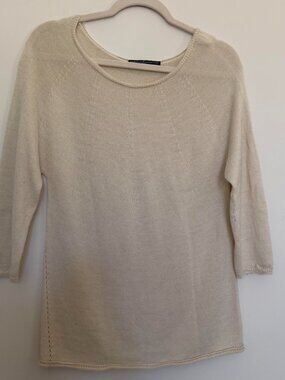 Peruvian Connection Royal Baby Alpaca Tunic Sweater Minimalist Cream - Medium